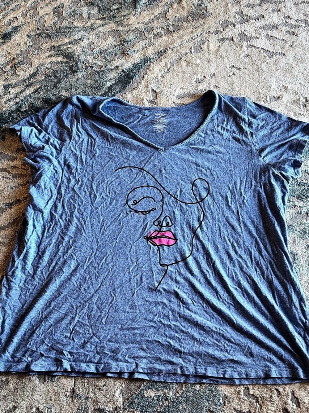 George Graphic Face Tee Blue Size 2X